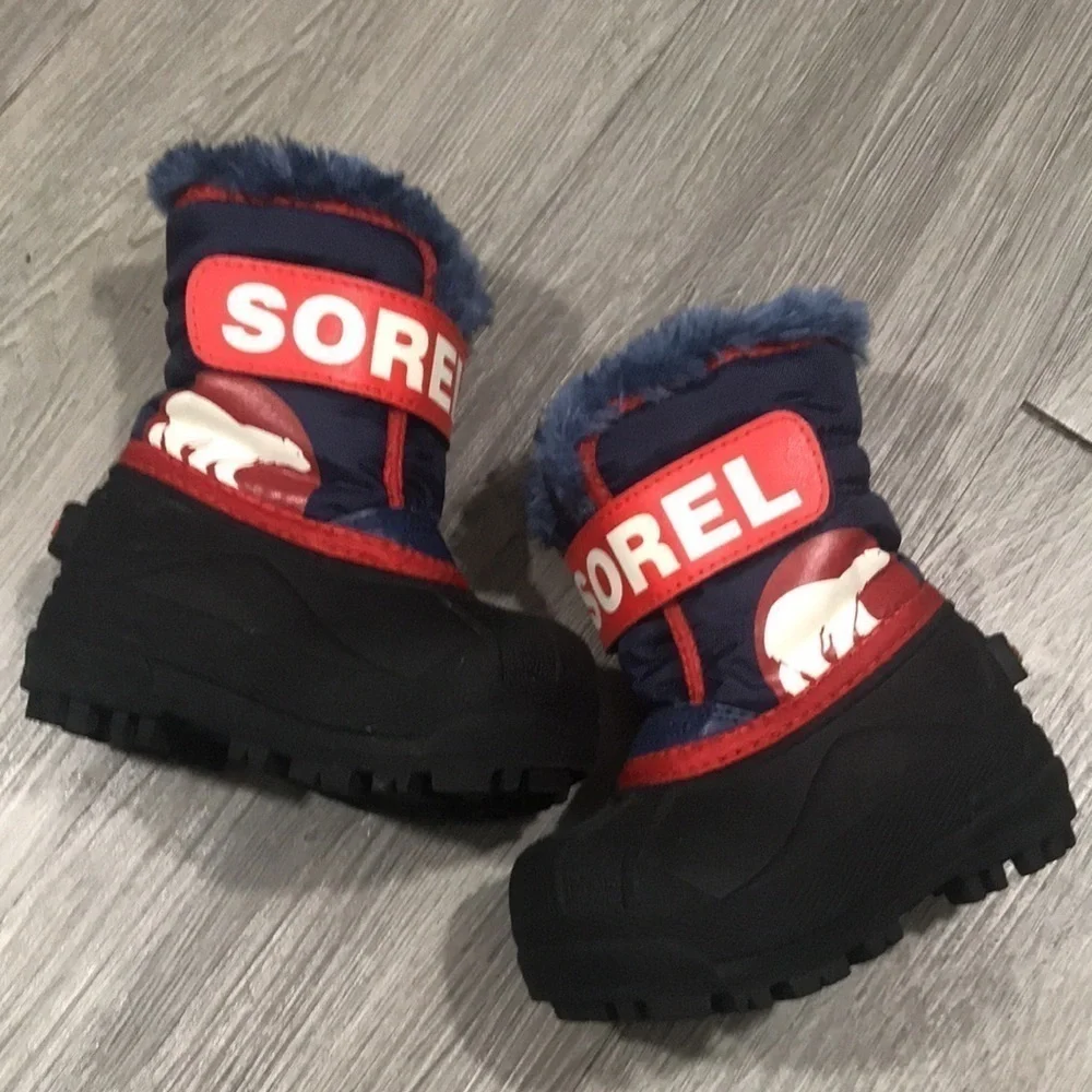 SOREL‎ LOGO NYLON CANVAS SNOW BOOTS size 5